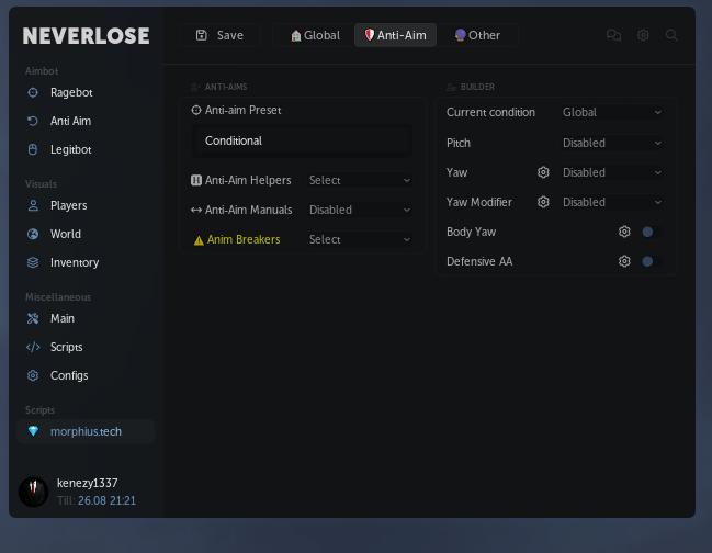 Primordial Ragebot NeverLose.cc - Marketplace - Script