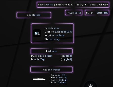 NeverLose.cc - Marketplace - Script