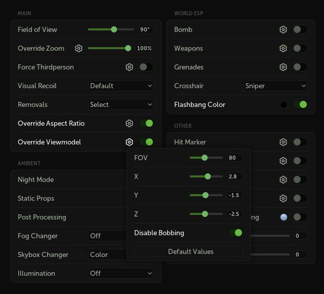 NeverLose cc Marketplace Script Viewmodel Aspect Ratio Changer neverlose-cc-marketplace-script-viewmodel-aspect-ratio-changer