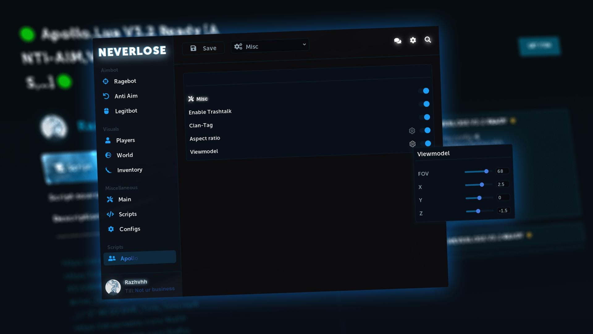 NeverLose.cc - Marketplace - Script 