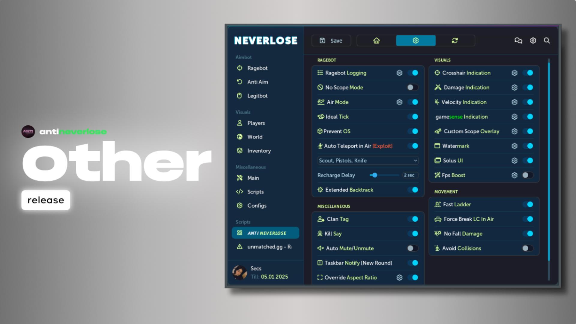 NeverLose.cc - Marketplace - Script 